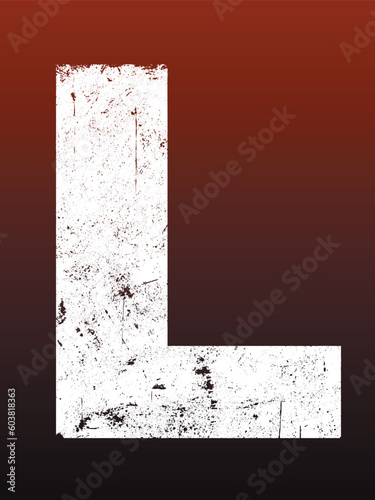 Fat Grunged Letters - L (Highly detailed grunge letter)
