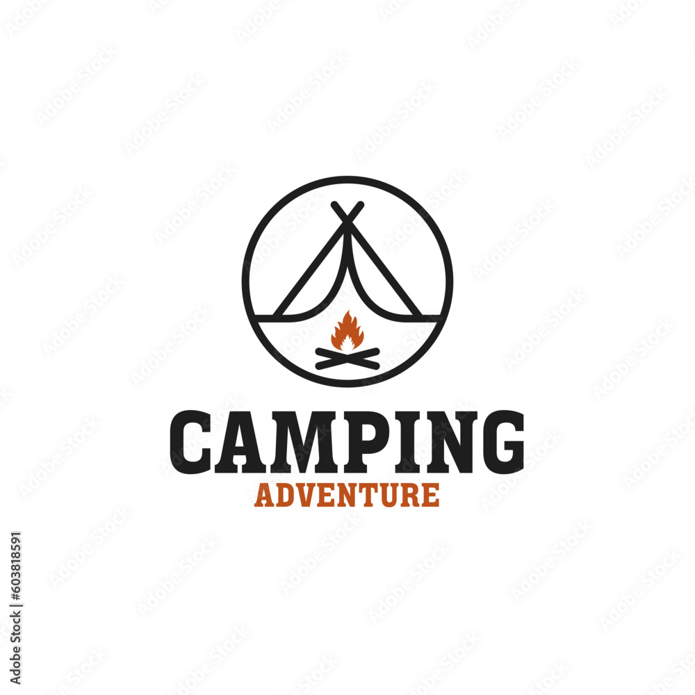 Creative outdoor logo of camping and adventure travel vacation forest design illustration idea Creative outdoor logo of camping and adventure travel vacation forest design illustration idea