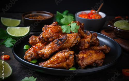 chicken wings grilled created with Generative AI technology