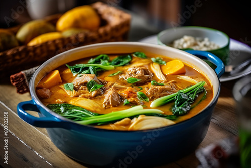 A plate of Kare Kare, Filipino food. Generative AI
