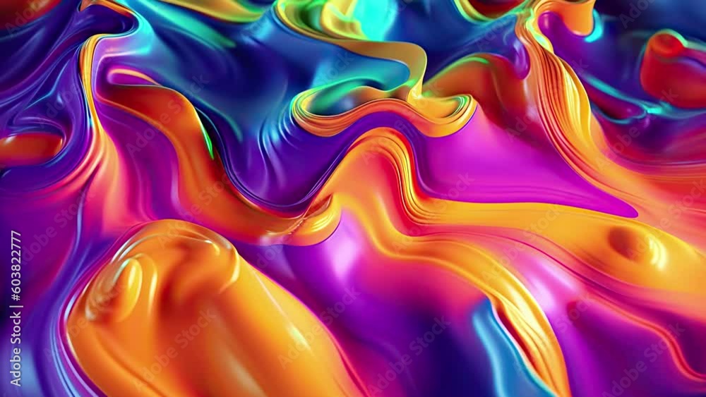 Abstract color paint video, motion background with thick painting