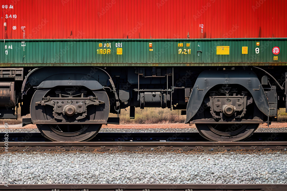 Freight train with cargo containers, generative ai. Freight train with cargo containers, generative ai.