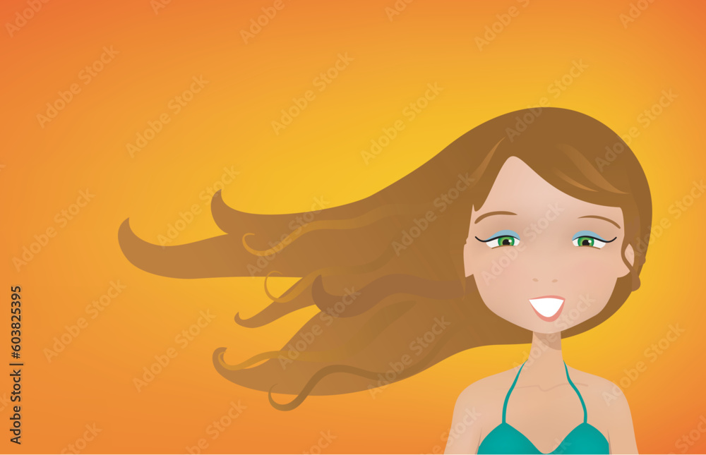 Girl enjoying summer breeze in bikini Girl enjoying summer breeze in bikini