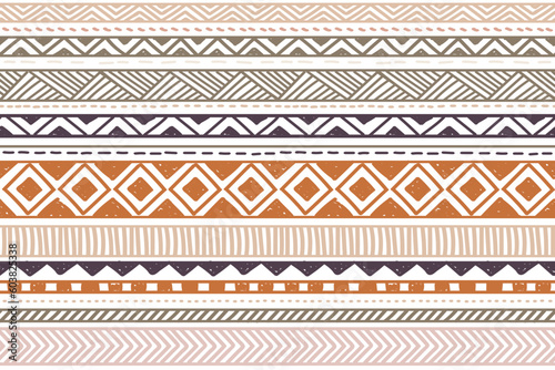 Ethnic vector seamless pattern. Tribal geometric background, boho motif, maya, aztec ornament illustration. rug textile print texture