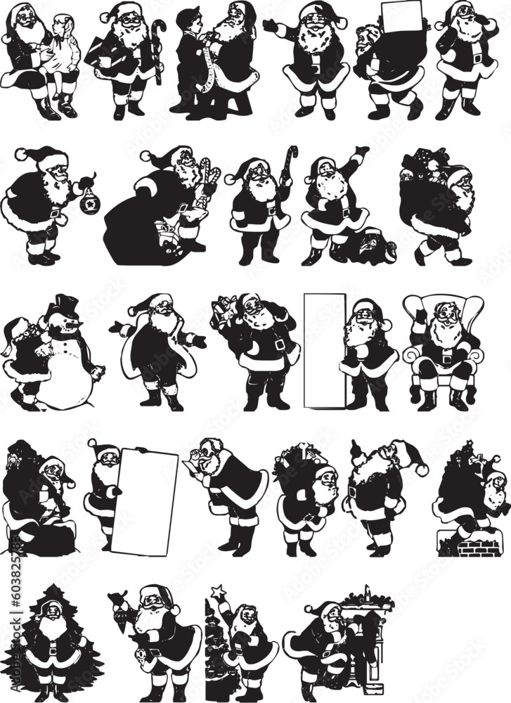 Fototapeta premium Illustration of Xmas Silhouettes - Vector Format