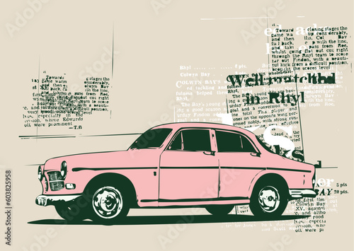Vector Illustration of old vintage custom collector's car