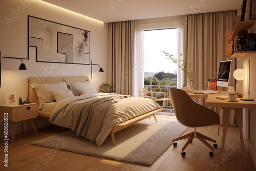 Schlafzimmer Interieur Design, generative AI © TimosBlickfang