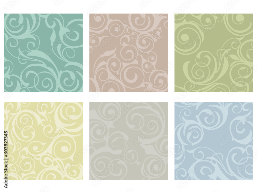 Floral patterns on colorful tiles