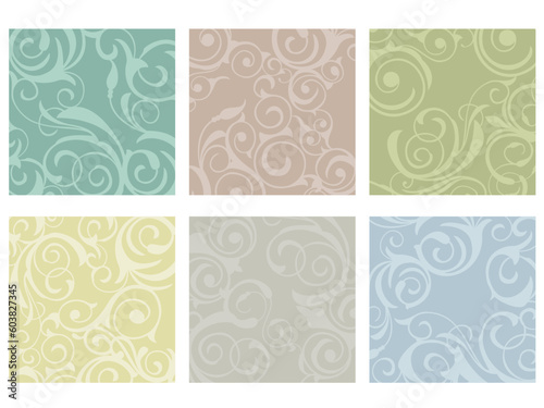 Floral patterns on colorful tiles