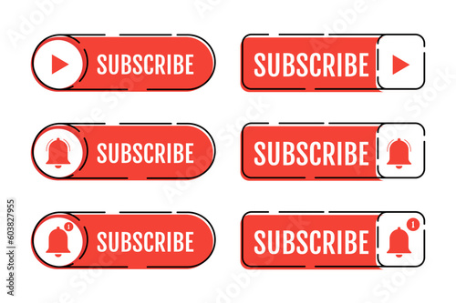 Vector cartoon subscribe button icon in comic style. Subscribe sign illustration pictogram. Vector illustration on a white background.