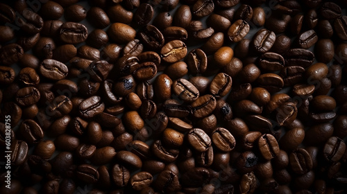 pile of roasted coffee beans generative ai