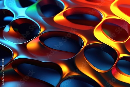 3D Abstract colorful high technology background. Generative AI
