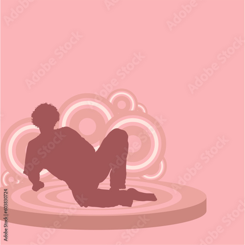 Amorous Man - Coloured illustration with man silhouette