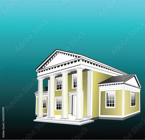Greek Revival Style building was very popular in the Southeast United States and used for homes as well as well public buildings such as court houses.