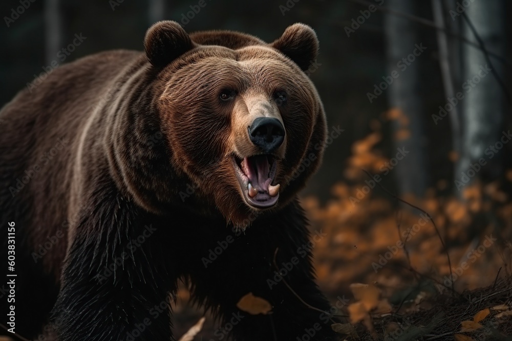 illustration, grizzly brown bear, ai generative. illustration, grizzly brown bear, ai generative.