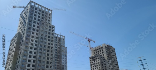 construction of a residential apartment complex. construction of a new residential complex