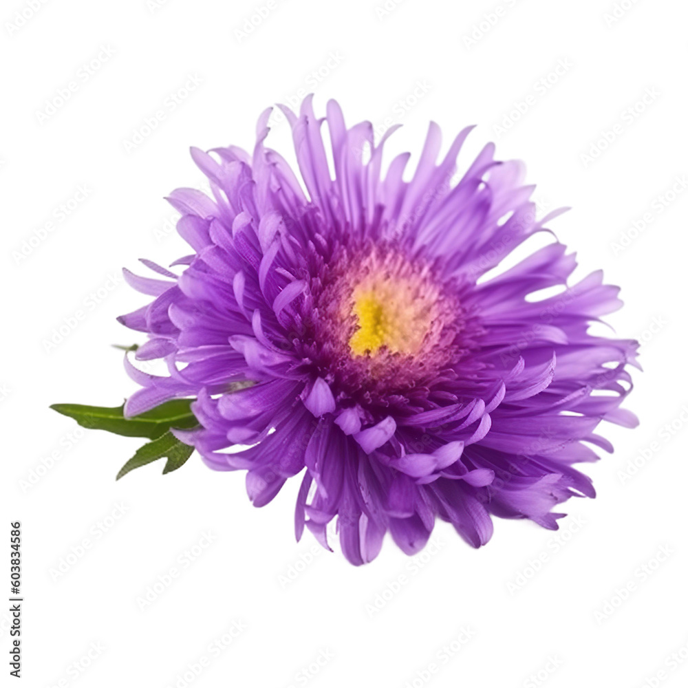 flower Aster on a transparent background, Generative Ai flower Aster on a transparent background, Generative Ai