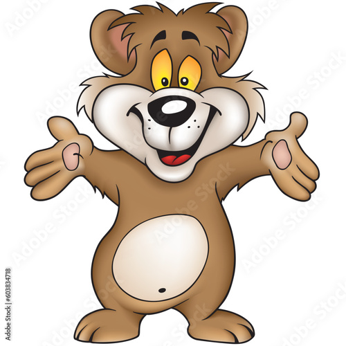 Happy Brown Bear - Highly detailed and coloured vector cartoon illustration.