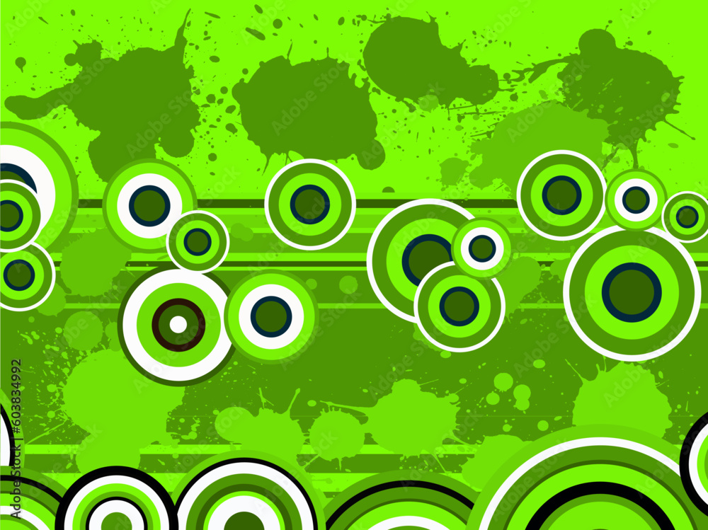 Green Circle Graphic with splats (Vector Graphic) Green Circle Graphic with splats (Vector Graphic)