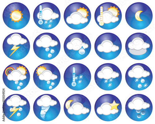 Set of different weather icons