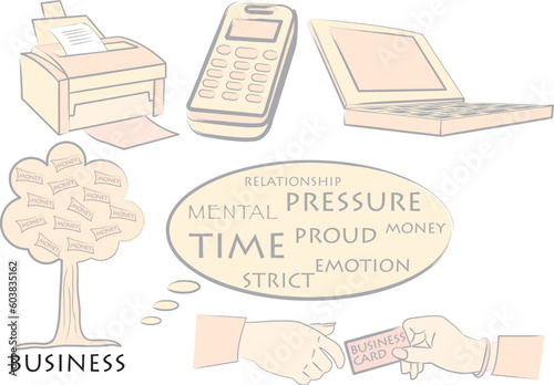 Simple graphic business & corporate motif and icons