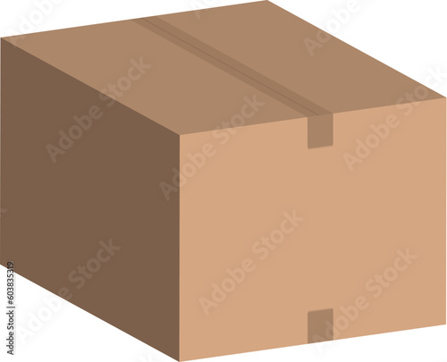 Vector - Big box / carton on a white background (isolated).