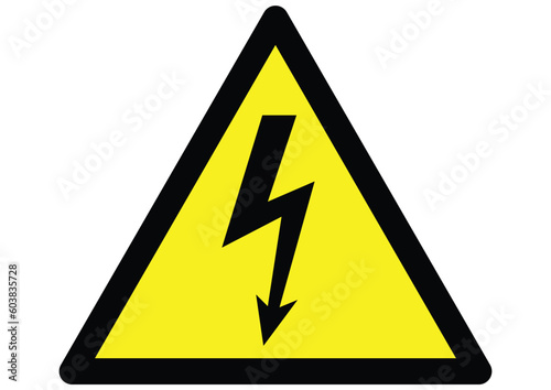 Free Download electricity Hazard symbol on warning sign - GFXLoad