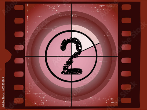 Old Red Scratched Film Countdown at No 2