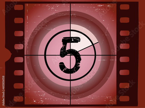 Old Red Scratched Film Countdown at No 5