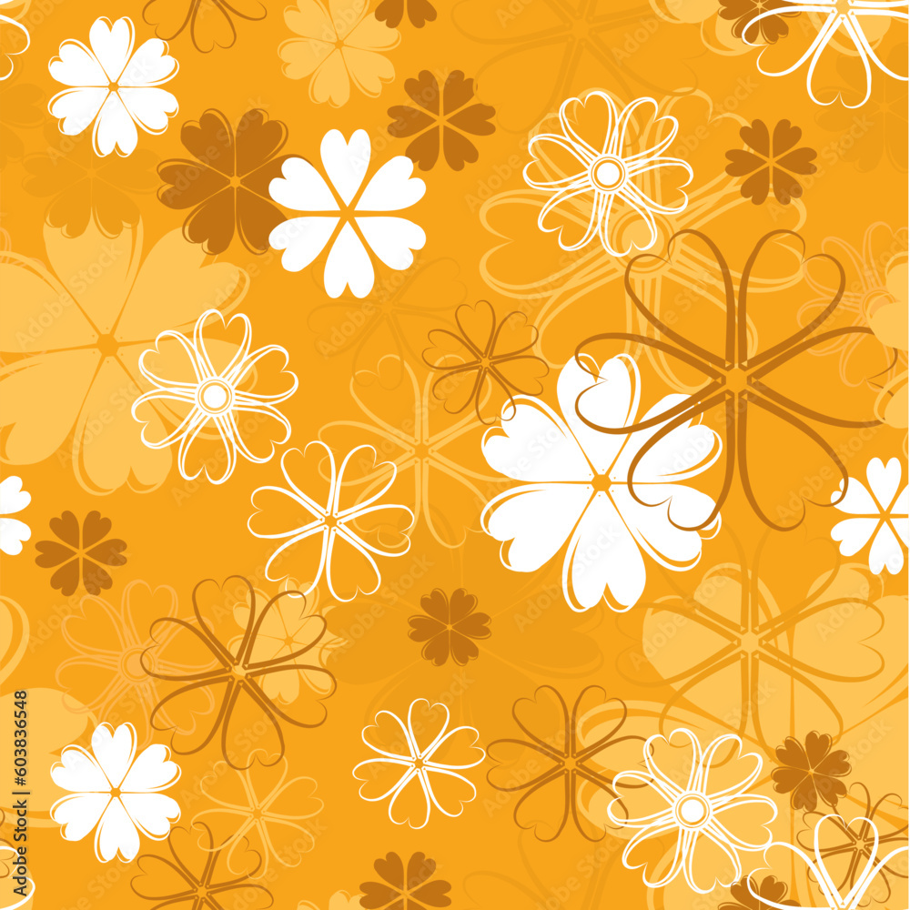 Retro floral pattern, seamless, vector illustration