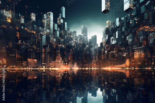 futuristic city wallpaper, Generative AI