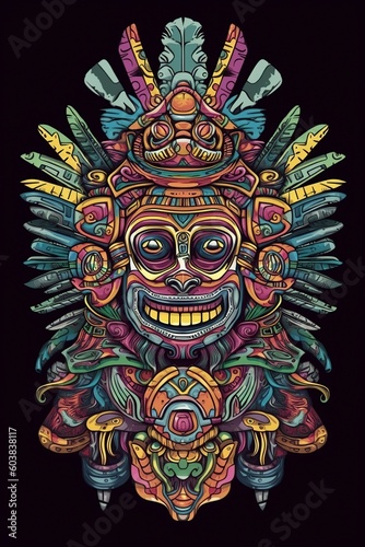 illustration  maya aztec colorful  ai generative