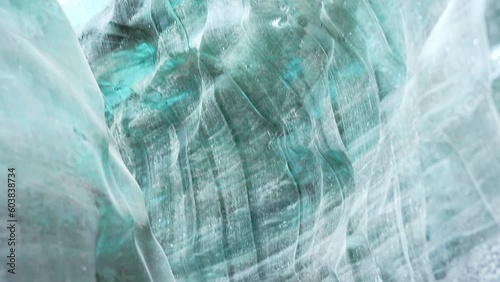 Wallpaper Mural Inside of vatnajokull glacier crevasse with crashed structure of ice, icelandic polar landscape. Big transparent icebergs in wintry frozen scenery, icy blocks with cracked texture. Handheld shot. Torontodigital.ca