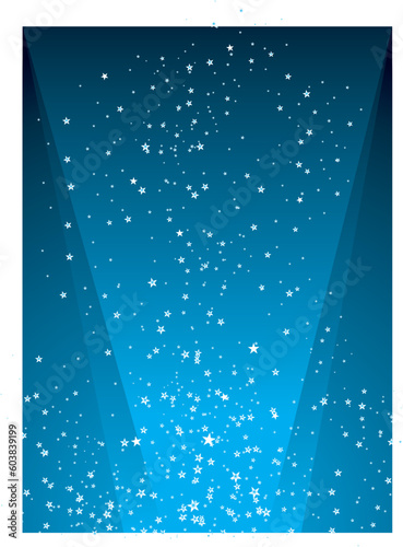 illustrated starry night background with a radiating light in blue