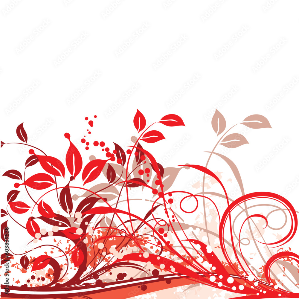 Grunge floral background, vector illustration