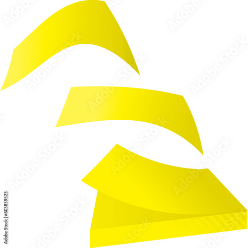 post it note pad illustration with sheets floating away