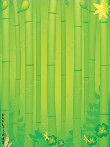 Vector illustration of bamboo forest background