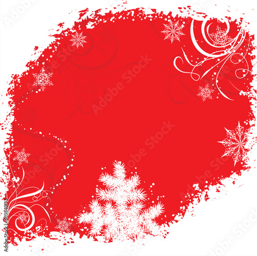 Grunge christmas tree background, vector illustration