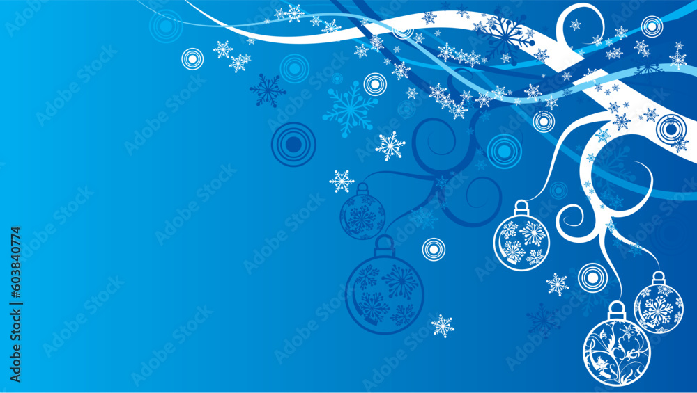 Christmas background with baubles, vector illustration