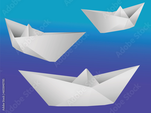 The three paper toy ships - a vector