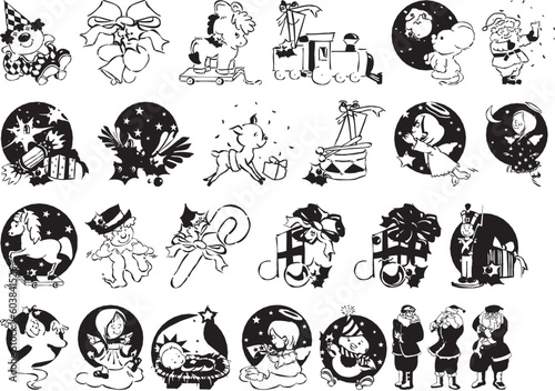 Illustration of Xmas Silhouettes - Vector Format