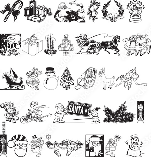 Wallpaper Mural Illustration of Xmas Silhouettes - Vector Format Torontodigital.ca