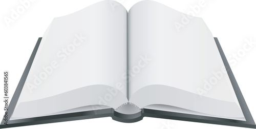 A Vector illustration of an open book with blank pages
