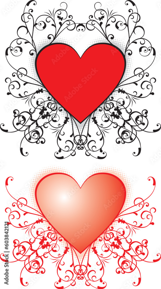 Valentine background, hearts, vector illustration