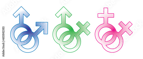 Sign / symbol of male and female, straight, gay and lesbian