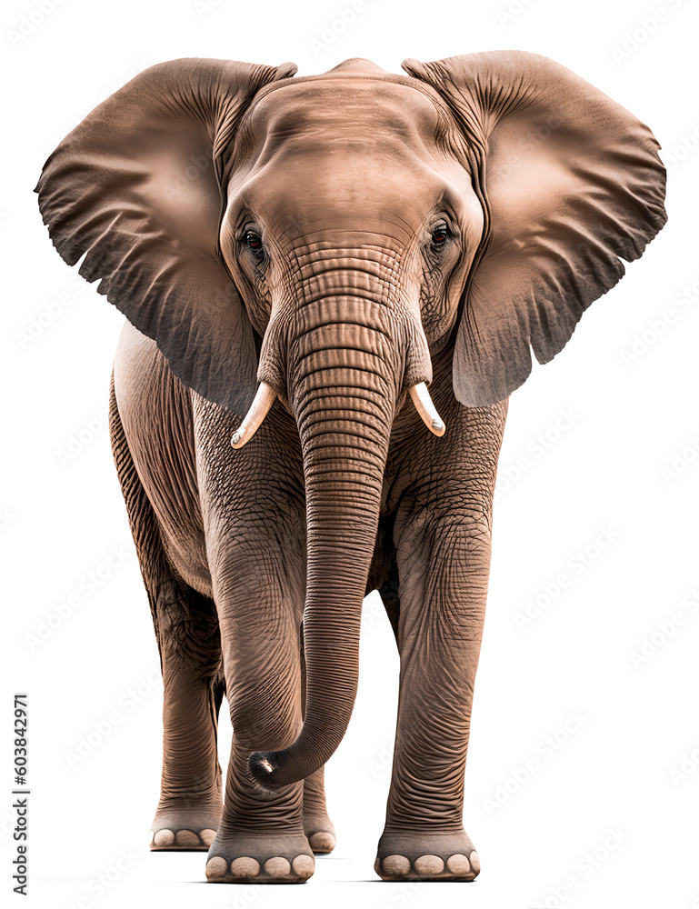 elephant, isolated background. Generative Ai