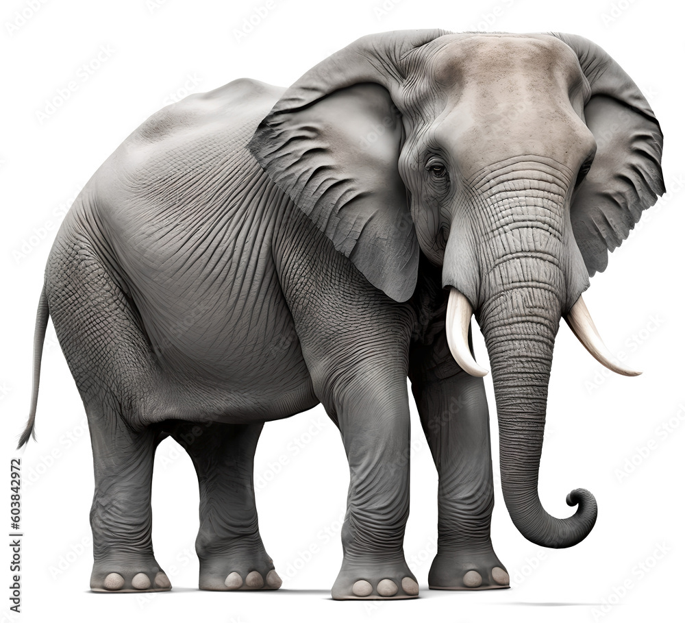 elephant, isolated background. Generative Ai