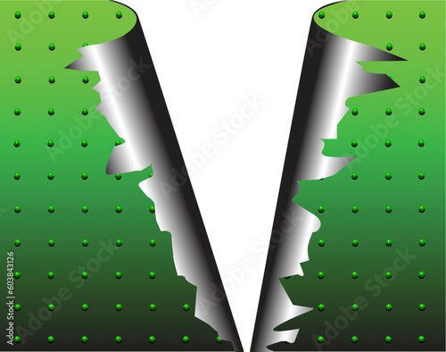 Vector design of a sheet of ripped metal
