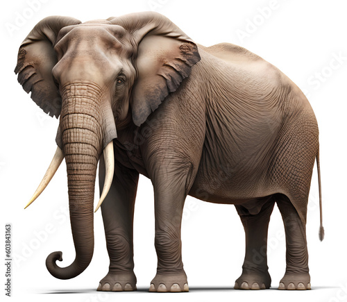 elephant  isolated background. Generative Ai