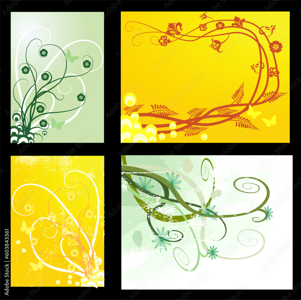 Vector Grunge Floral Background - nature design Vector Grunge Floral Background - nature design